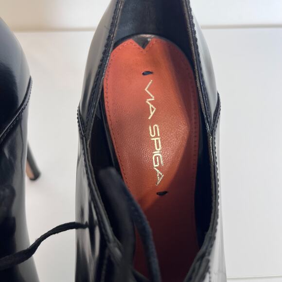 Via Spiga Whimsigoth Lace Up Leather Women Open Toe Pumps Bootie Size 9M Witchy - Picture 10 of 13